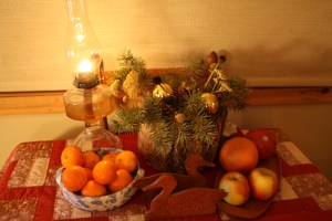a table laden with good things for all to enjoy--even the mice . . . .